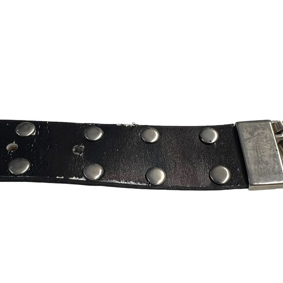 Vintage Statement Gold & Silver-Tone Metal Panther / Jaguar Rectangle Link Belt - Picture 7 of 8